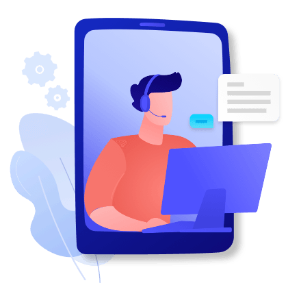 A person providing customer support